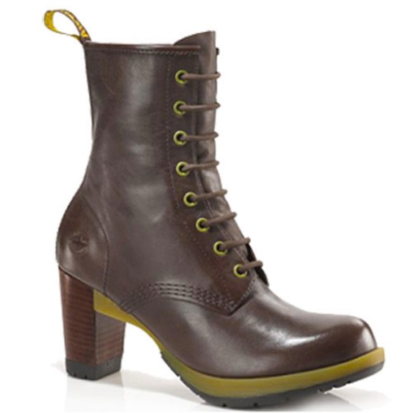Dr. Martens Diva Darcie Sz 7 Brown Leather Lace Up Heeled Court Boots Victorian - Picture 8 of 8